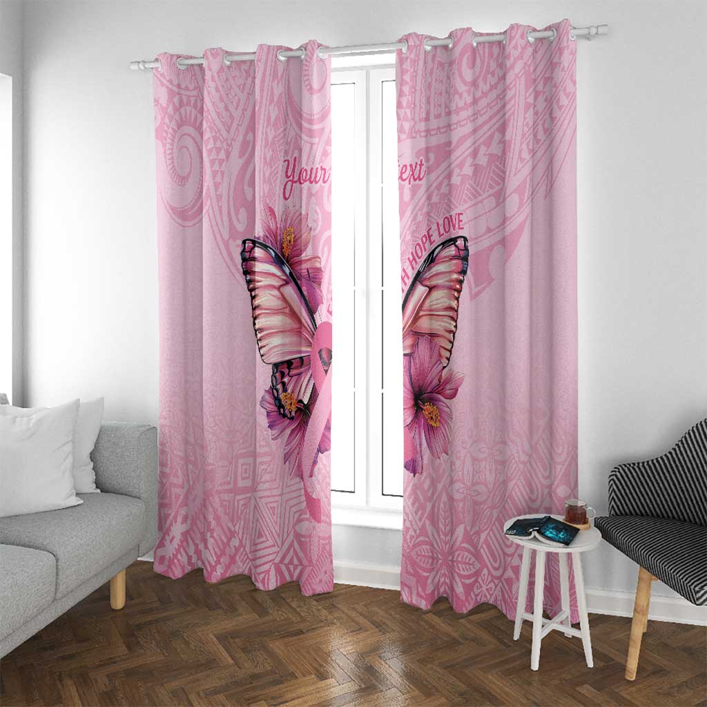Faith Hope Love Butterfly Ribbon Personalised Window Curtain LT9 With Grommets Pink - Polynesian Pride