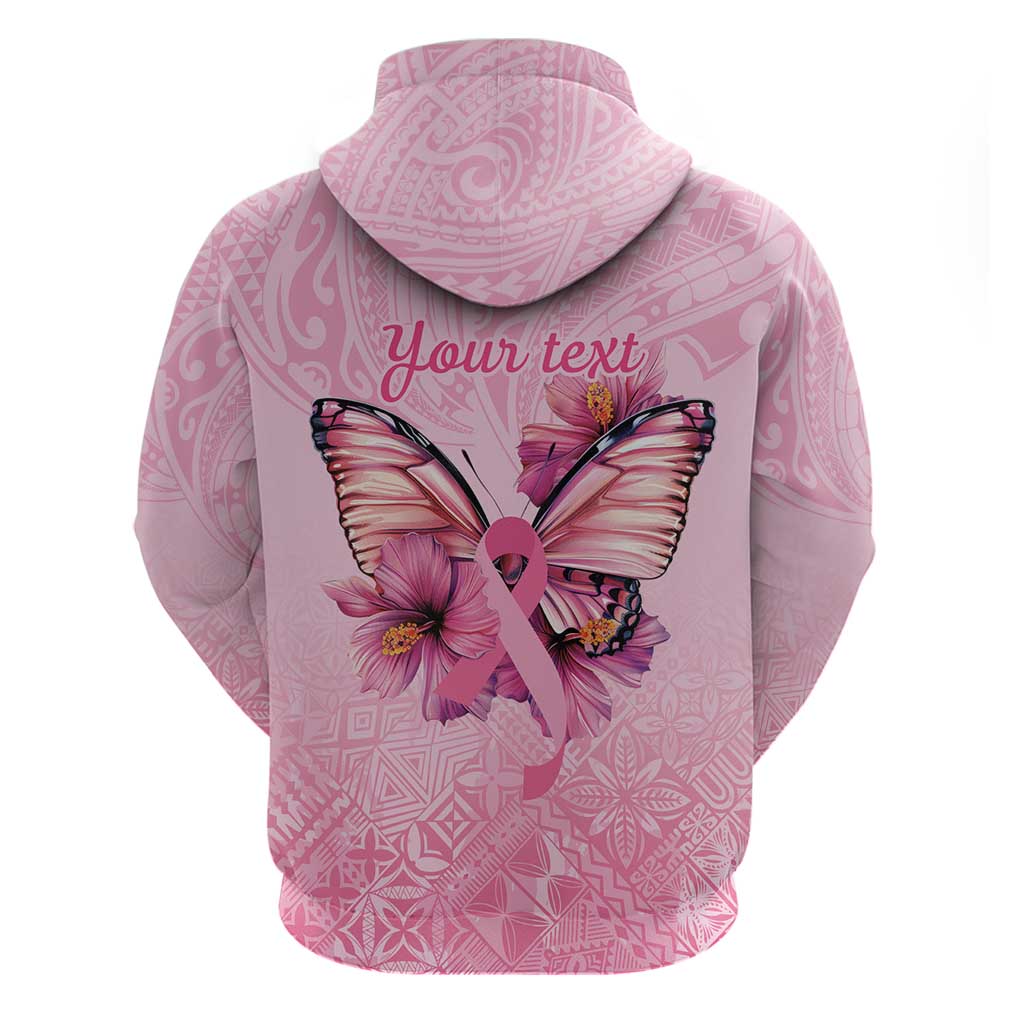 Faith Hope Love Butterfly Ribbon Personalised Zip Hoodie