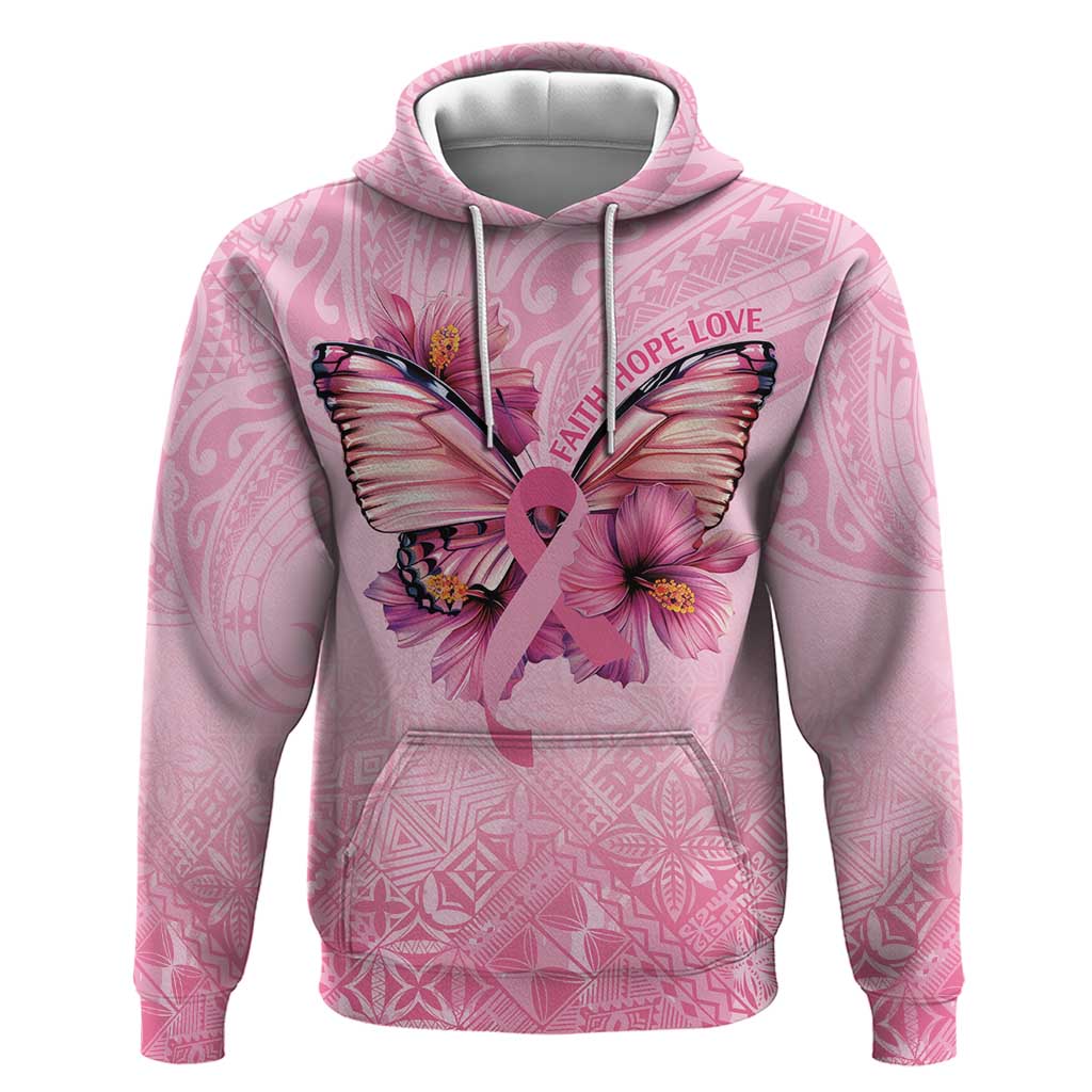 Faith Hope Love Butterfly Ribbon Personalised Zip Hoodie