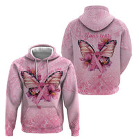 Faith Hope Love Butterfly Ribbon Personalised Zip Hoodie