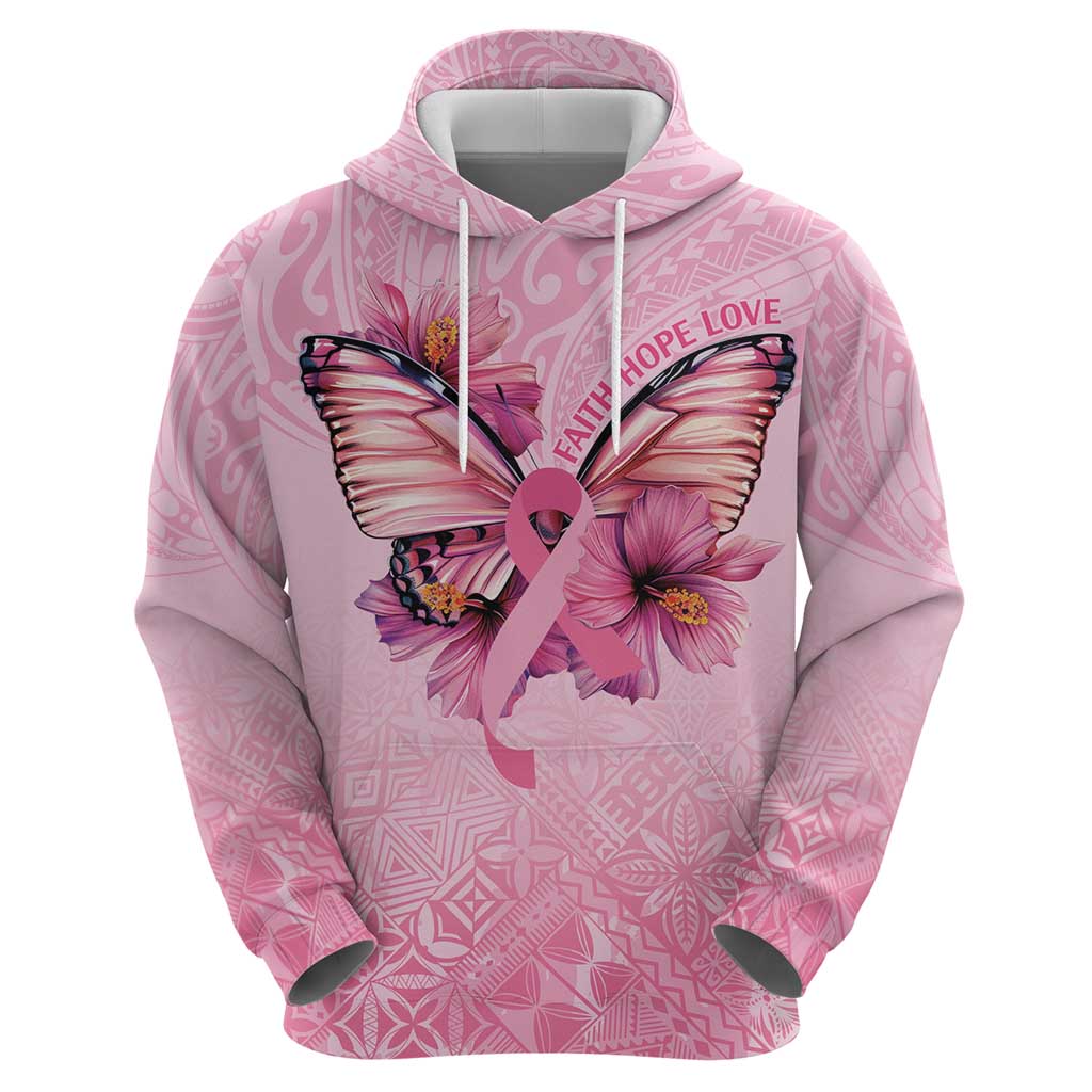 Faith Hope Love Butterfly Ribbon Personalised Zip Hoodie