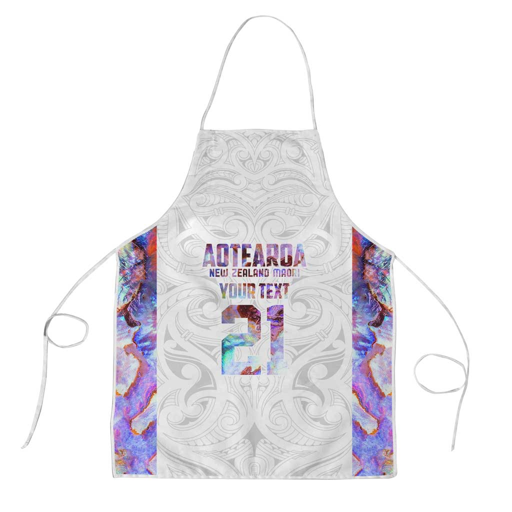 Custom New Zealand Aotearoa Apron Pink Maori Paua Shell Indigenous - Polynesian Pride