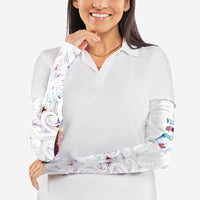 Custom New Zealand Aotearoa Arm Sleeves Pink Maori Paua Shell Indigenous - Polynesian Pride