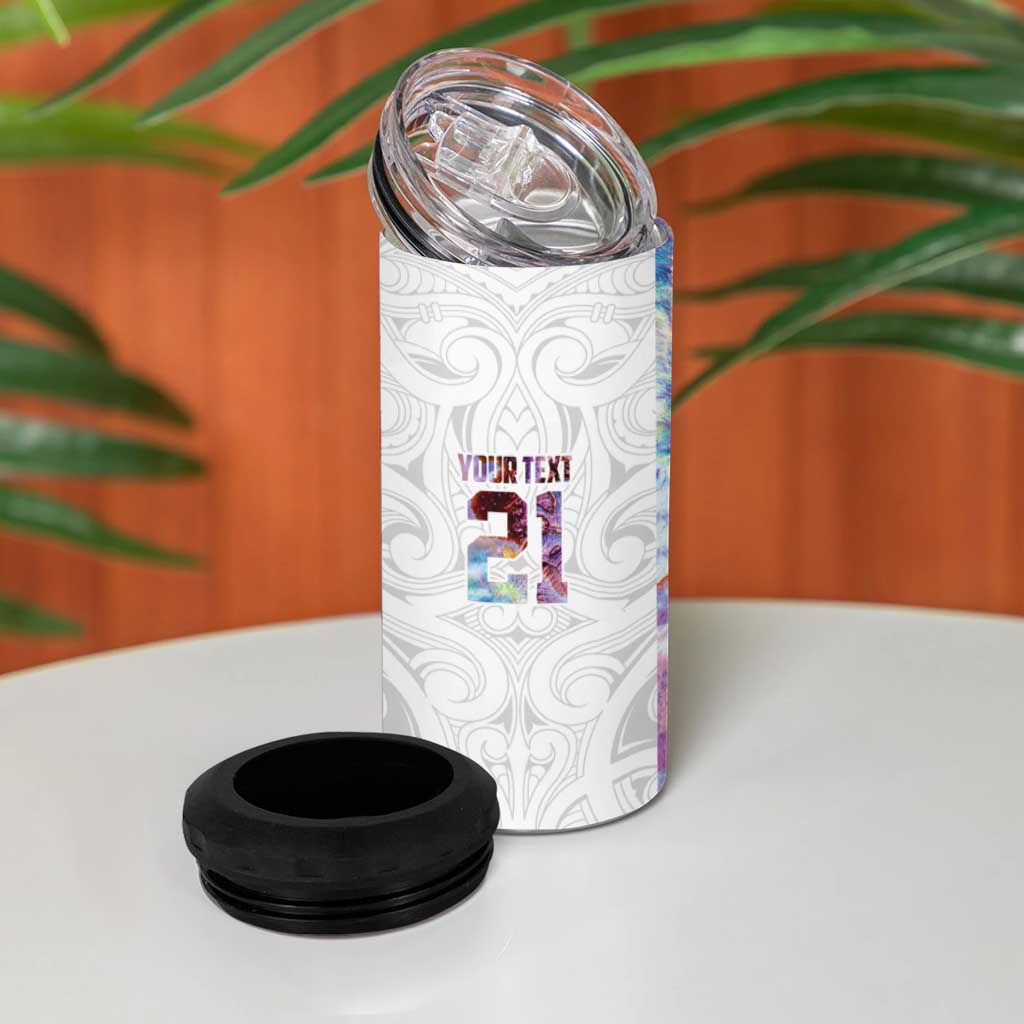 Custom New Zealand Aotearoa 4 in 1 Can Cooler Tumbler Pink Maori Paua Shell Indigenous - Polynesian Pride