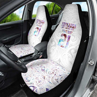 Custom New Zealand Aotearoa Car Seat Cover Pink Maori Paua Shell Indigenous - Polynesian Pride