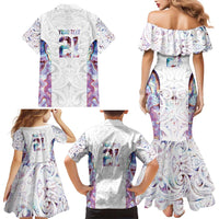 Custom New Zealand Aotearoa Family Matching Mermaid Dress and Hawaiian Shirt Pink Maori Paua Shell Indigenous - Polynesian Pride