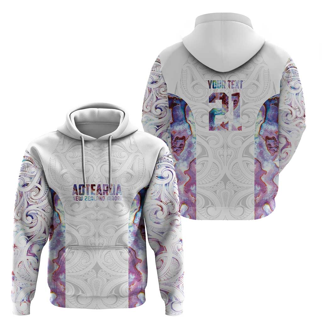 Custom New Zealand Aotearoa Hoodie Pink Maori Paua Shell Indigenous - Polynesian Pride