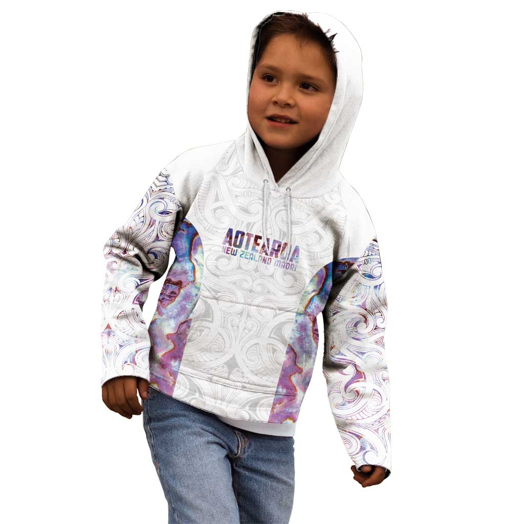 Custom New Zealand Aotearoa Kid Hoodie Pink Maori Paua Shell Indigenous - Polynesian Pride