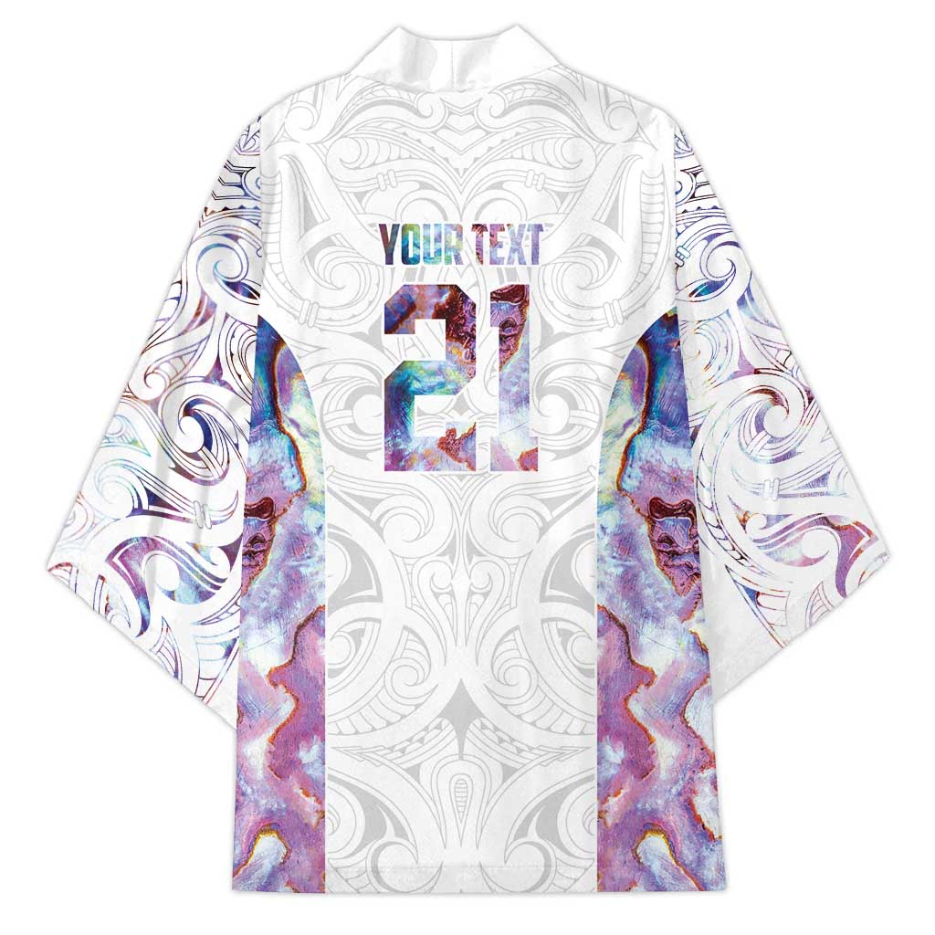Custom New Zealand Aotearoa Kimono Pink Maori Paua Shell Indigenous - Polynesian Pride