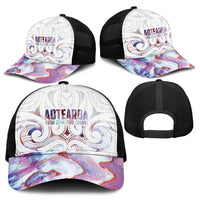 New Zealand Aotearoa Mesh Trucker Cap Pink Maori Papua Shell Indigenous - Polynesian Pride
