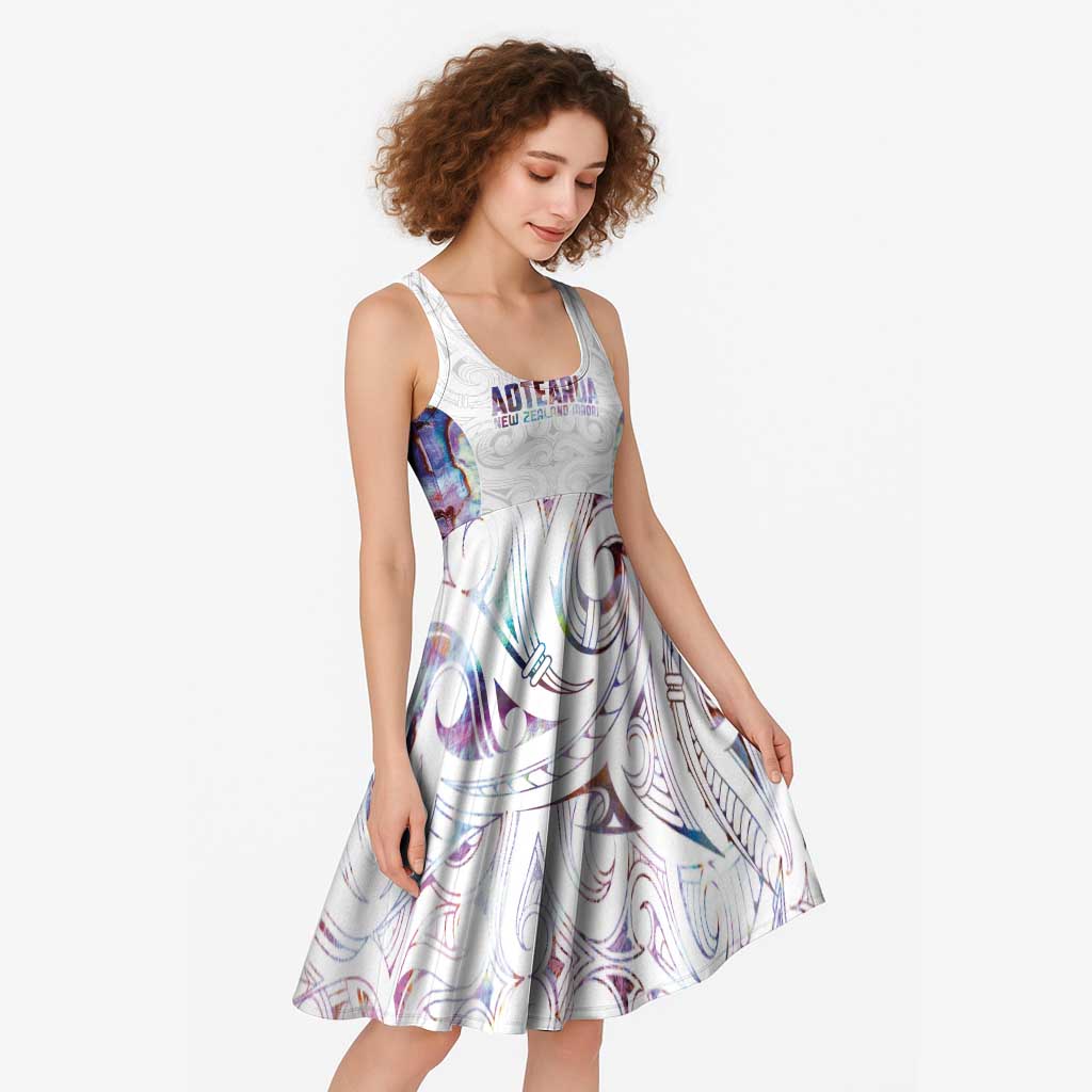 Custom New Zealand Aotearoa Midi Dress Pink Maori Paua Shell Indigenous - Polynesian Pride