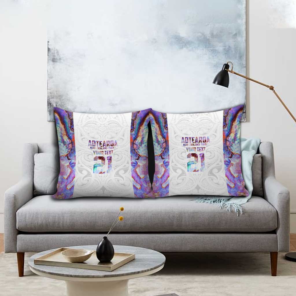 Custom New Zealand Aotearoa Pillow Cover Pink Maori Paua Shell Indigenous - Polynesian Pride