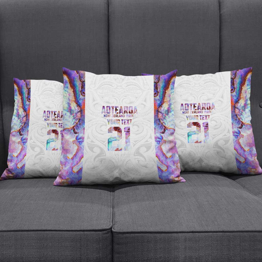Custom New Zealand Aotearoa Pillow Cover Pink Maori Paua Shell Indigenous - Polynesian Pride