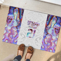 Custom New Zealand Aotearoa Rubber Doormat Pink Maori Paua Shell Indigenous LT9 - Polynesian Pride