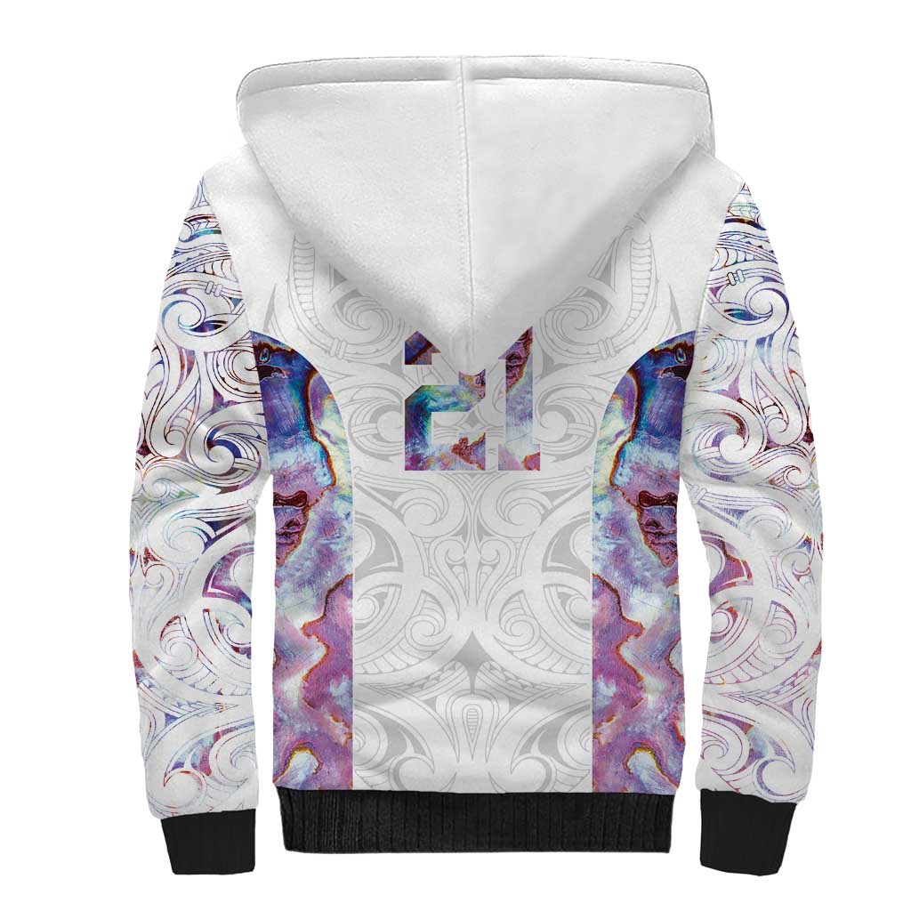 Custom New Zealand Aotearoa Sherpa Hoodie Pink Maori Paua Shell Indigenous LT9 - Polynesian Pride