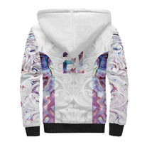 Custom New Zealand Aotearoa Sherpa Hoodie Pink Maori Paua Shell Indigenous LT9 - Polynesian Pride