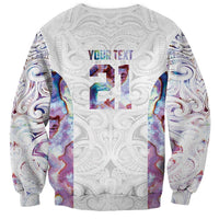 Custom New Zealand Aotearoa Sweatshirt Pink Maori Paua Shell Indigenous - Polynesian Pride