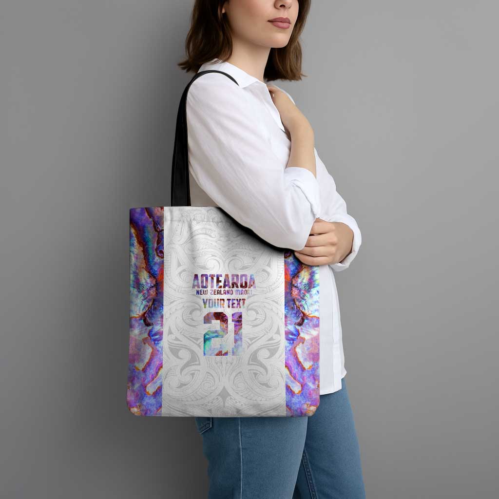Custom New Zealand Aotearoa Tote Bag Pink Maori Paua Shell Indigenous LT9 - Polynesian Pride