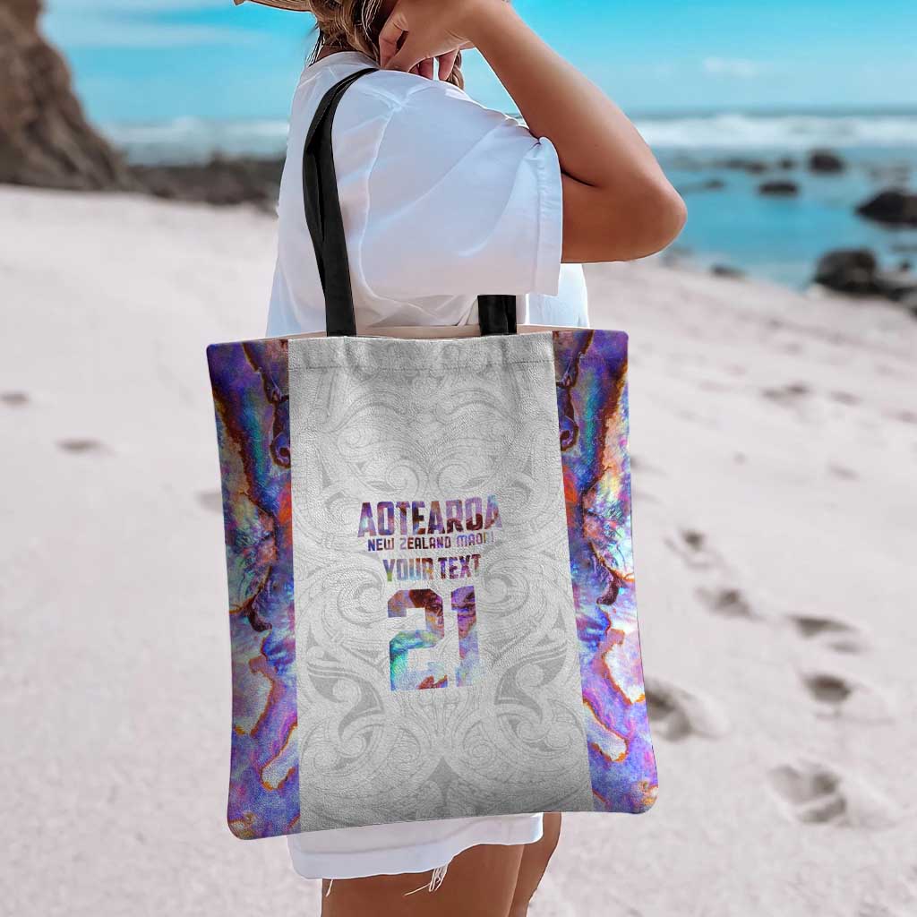 Custom New Zealand Aotearoa Tote Bag Pink Maori Paua Shell Indigenous LT9 - Polynesian Pride