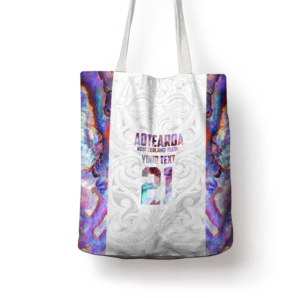 Custom New Zealand Aotearoa Tote Bag Pink Maori Paua Shell Indigenous LT9 - Polynesian Pride