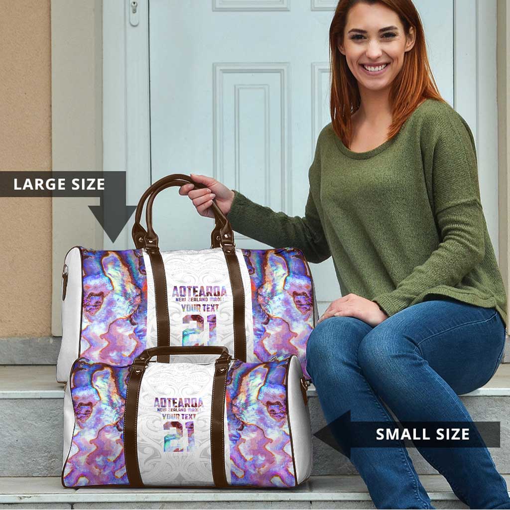 Custom New Zealand Aotearoa Travel Bag Pink Maori Paua Shell Indigenous - Polynesian Pride