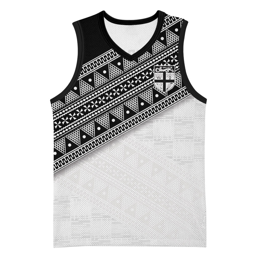 2026 Autumn Rugby Nations Fiji Custom Basketball Jersey Fijian Tapa Tribal Lauhala Inspired LT9 Unisex Black - Polynesian Pride