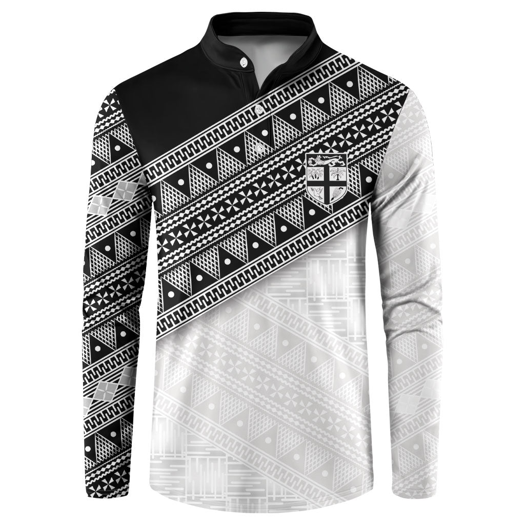 2026 Autumn Rugby Nations Fiji Custom Button Sweatshirt Fijian Tapa Tribal Lauhala Inspired