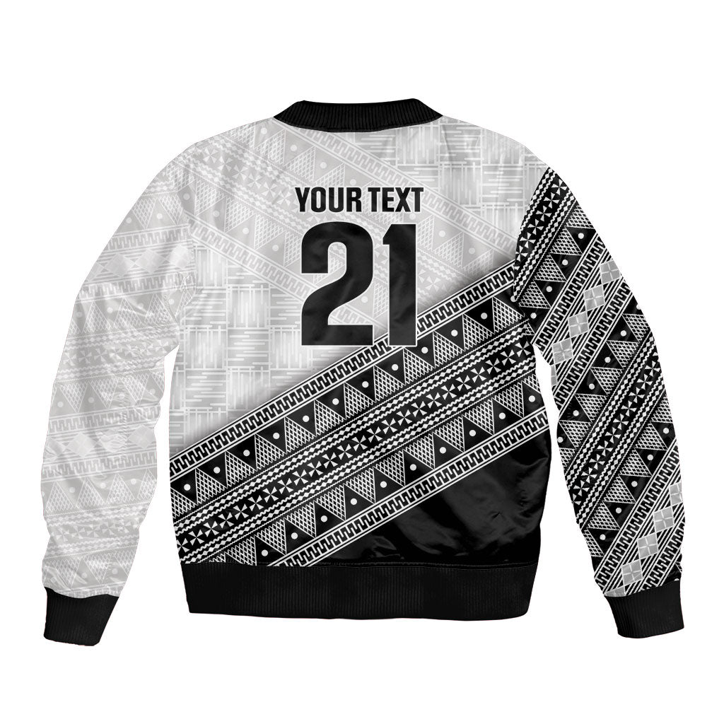 2026 Autumn Rugby Nations Fiji Custom Sleeve Zip Bomber Jacket Fijian Tapa Tribal Lauhala Inspired LT9 - Polynesian Pride