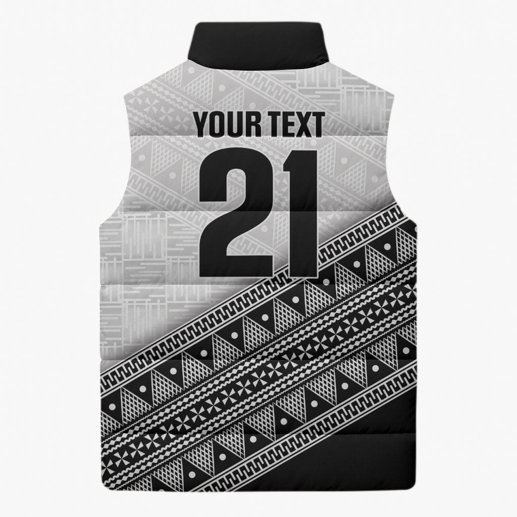 2026 Autumn Rugby Nations Fiji Custom Sleeveless Puffer Jacket Fijian Tapa Tribal Lauhala Inspired LT9 - Polynesian Pride