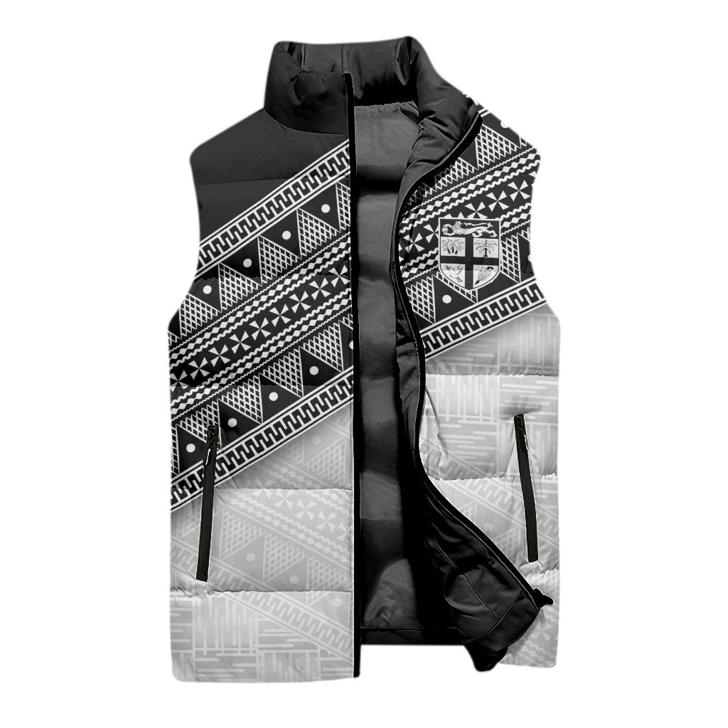 2026 Autumn Rugby Nations Fiji Custom Sleeveless Puffer Jacket Fijian Tapa Tribal Lauhala Inspired LT9 - Polynesian Pride