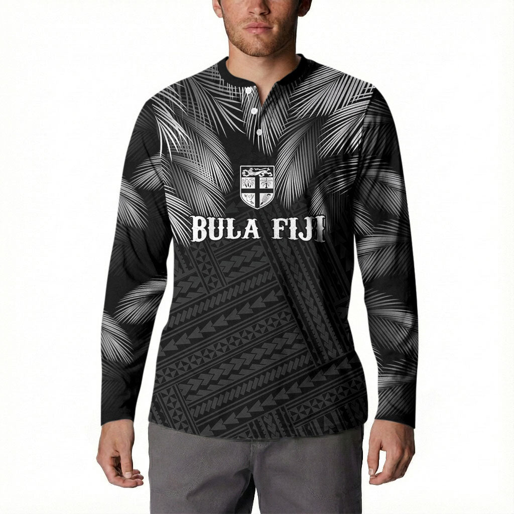 2026 Autumn Rugby Nations Fiji Custom Button Sweatshirt Fijian Palm Leaf Tapa Tribal Inspired LT9 - Polynesian Pride