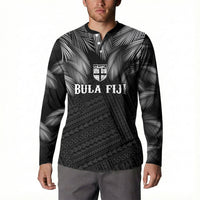 2026 Autumn Rugby Nations Fiji Custom Button Sweatshirt Fijian Palm Leaf Tapa Tribal Inspired LT9 - Polynesian Pride