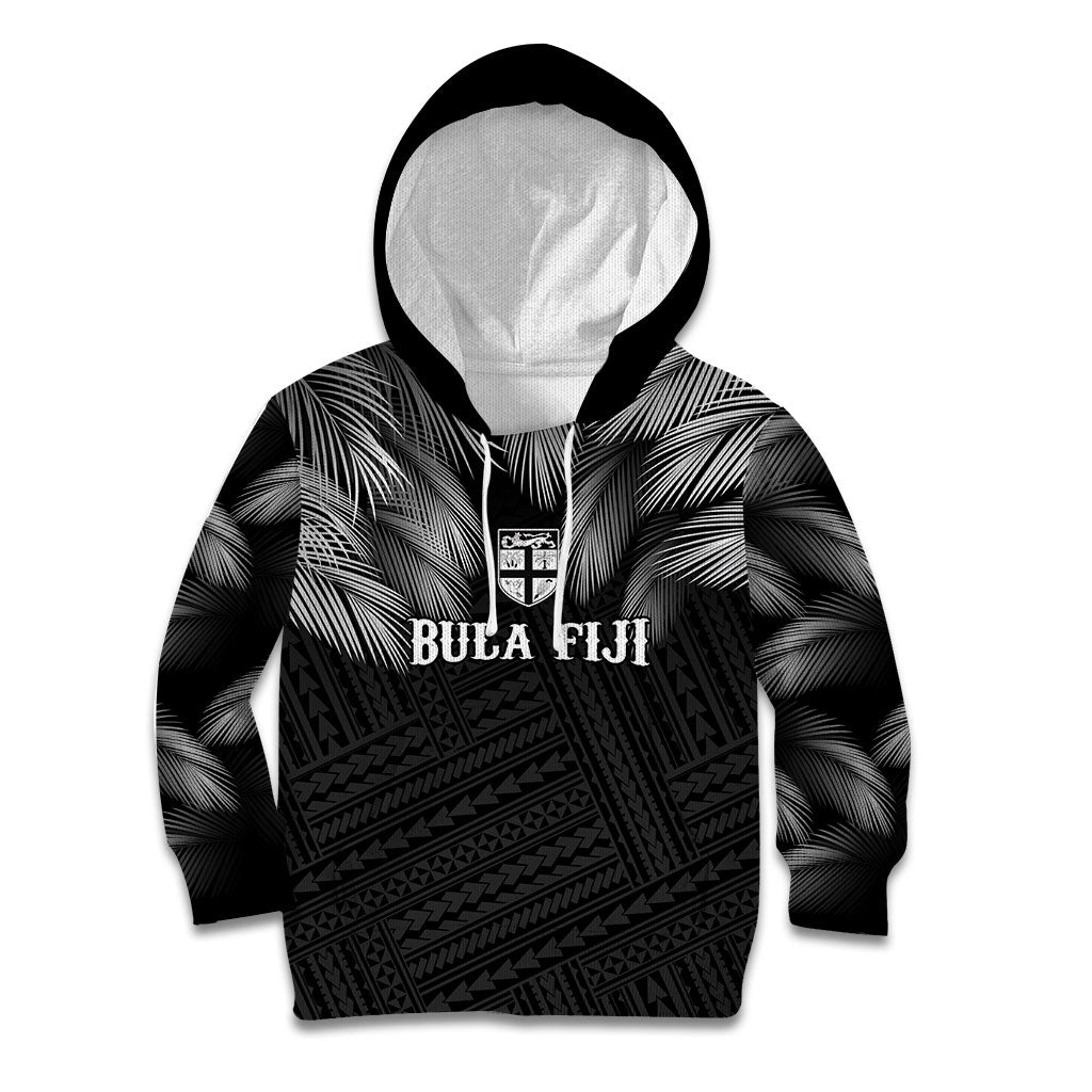 2026 Autumn Rugby Nations Fiji Custom Kid Hoodie Fijian Palm Leaf Tapa Tribal Inspired