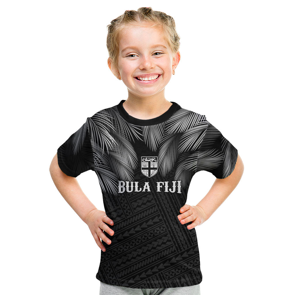 2026 Autumn Rugby Nations Fiji Custom Kid T Shirt Fijian Palm Leaf Tapa Tribal Inspired