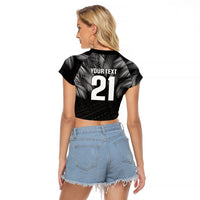 2026 Autumn Rugby Nations Fiji Custom Raglan Cropped T Shirt Fijian Palm Leaf Tapa Tribal Inspired LT9 - Polynesian Pride