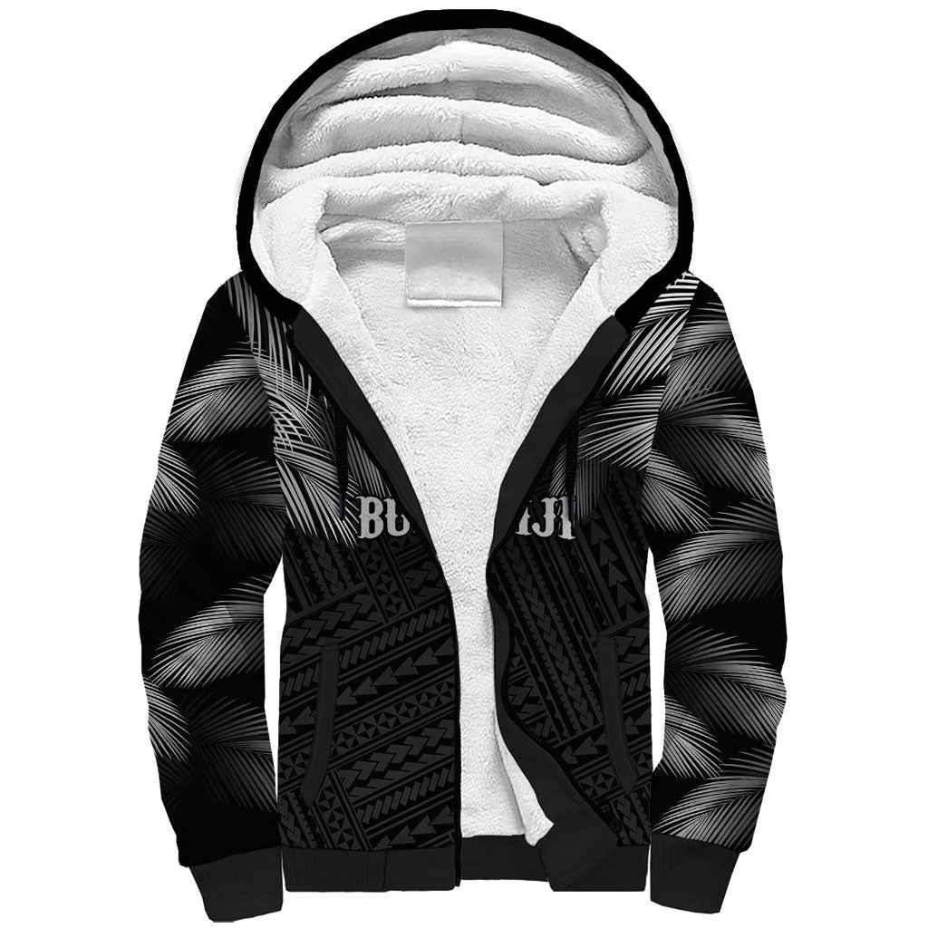 2026 Autumn Rugby Nations Fiji Custom Sherpa Hoodie Fijian Palm Leaf Tapa Tribal Inspired