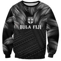 2026 Autumn Rugby Nations Fiji Custom Sweatshirt Fijian Palm Leaf Tapa Tribal Inspired LT9 Unisex Black - Polynesian Pride