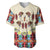 Papua Batik Motif Bird Of Paradise and Native Papuan Shield Baseball Jersey LT9 Beige - Polynesian Pride