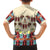 Papua Batik Motif Bird Of Paradise and Native Papuan Shield Family Matching Off Shoulder Long Sleeve Dress and Hawaiian Shirt LT9 - Polynesian Pride