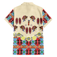 Papua Batik Motif Bird Of Paradise and Native Papuan Shield Family Matching Off Shoulder Short Dress and Hawaiian Shirt LT9 - Polynesian Pride