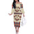 Papua Batik Motif Bird Of Paradise and Native Papuan Shield Off The Shoulder Long Sleeve Dress LT9 Women Beige - Polynesian Pride