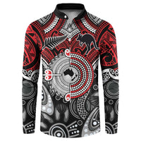 Aotearoa and Australia Button Sweatshirt New Zealand Honour The Treaty Ake!Ake!Ake!