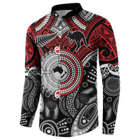 Aotearoa and Australia Button Sweatshirt New Zealand Honour The Treaty Ake!Ake!Ake!