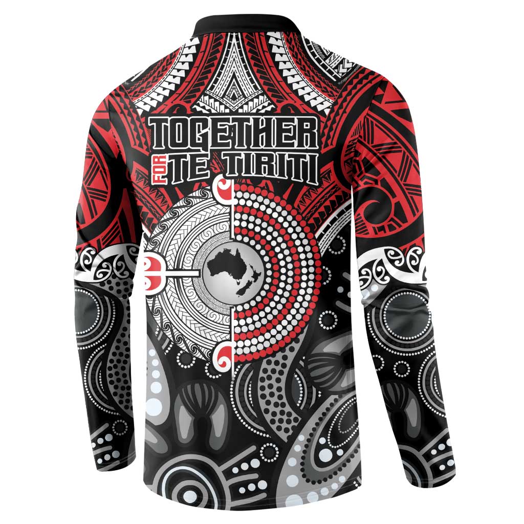 Aotearoa and Australia Button Sweatshirt New Zealand Honour The Treaty Ake!Ake!Ake!