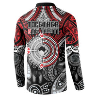 Aotearoa and Australia Button Sweatshirt New Zealand Honour The Treaty Ake!Ake!Ake!