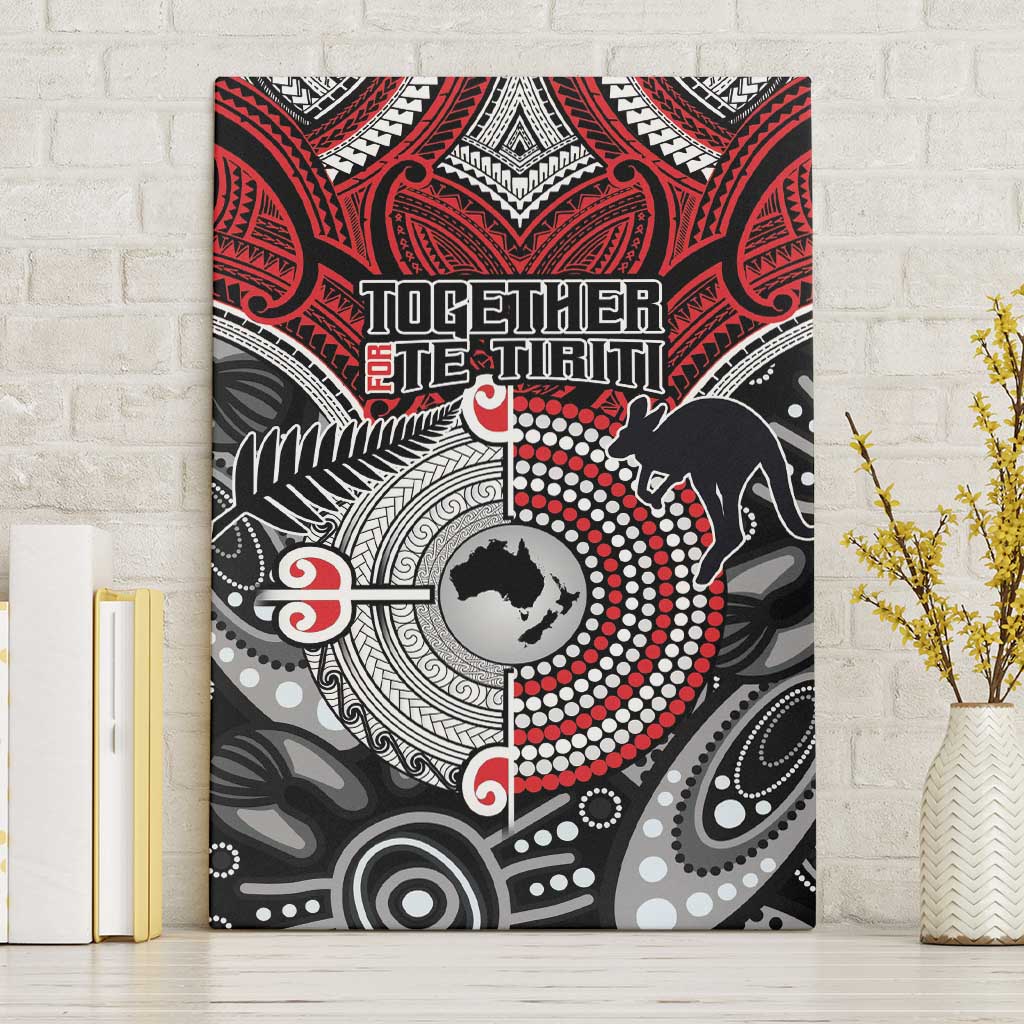 Aotearoa and Australia Canvas Wall Art New Zealand Honour The Treaty Ake!Ake!Ake! LT9 Without Frame Red - Polynesian Pride