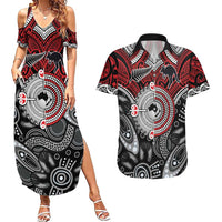 Aotearoa and Australia Couples Matching Summer Maxi Dress and Hawaiian Shirt New Zealand Honour The Treaty Ake!Ake!Ake!