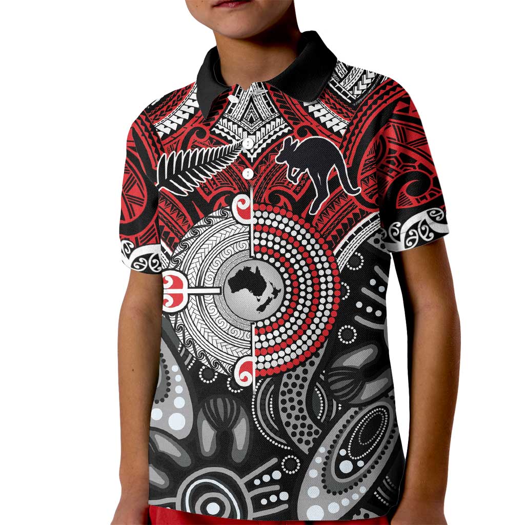 Aotearoa and Australia Kid Polo Shirt New Zealand Honour The Treaty Ake!Ake!Ake!