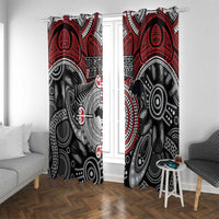 Aotearoa and Australia Window Curtain New Zealand Honour The Treaty Ake!Ake!Ake! LT9 With Grommets Red - Polynesian Pride