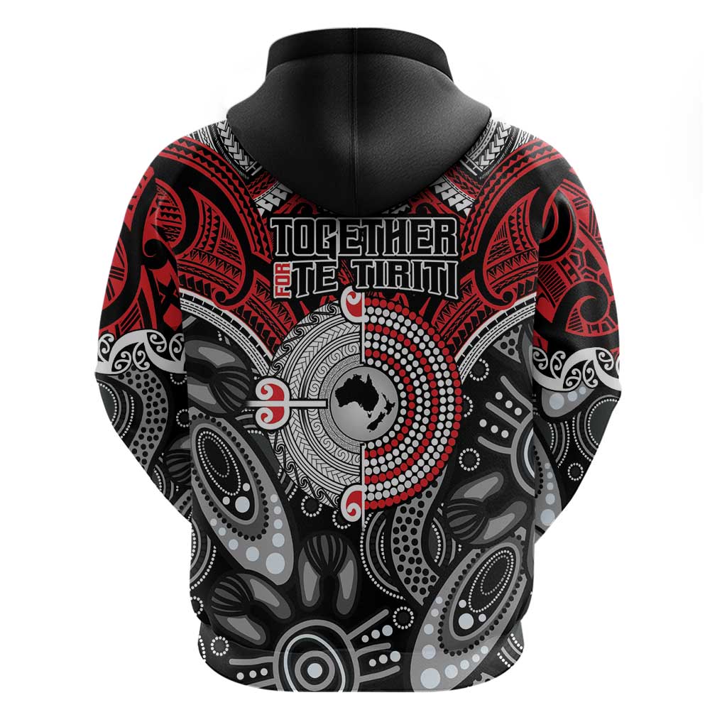 Aotearoa and Australia Zip Hoodie New Zealand Honour The Treaty Ake!Ake!Ake!